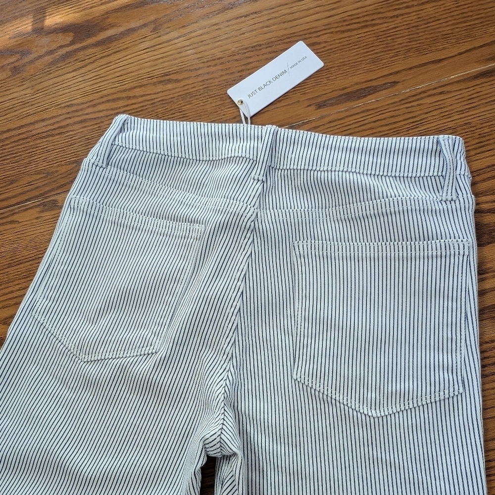 NWT Just black denim striped cropped jean, Size 30 - Picture 8 of 10
